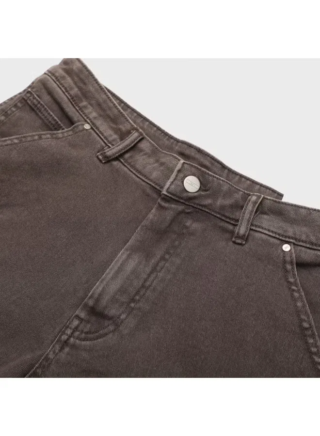 Шорты карго джинсовые с эффектом потертости Zara, коричневый — фото 4