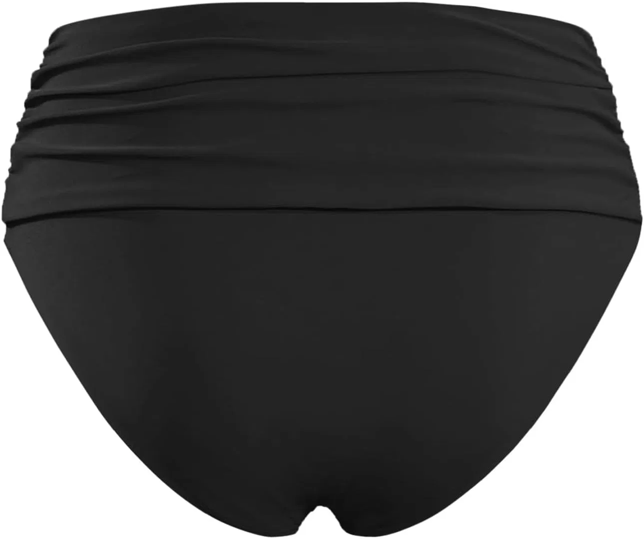 Женские высокие бикини-шорты с утяжкой и драпировкой Black — фото 4