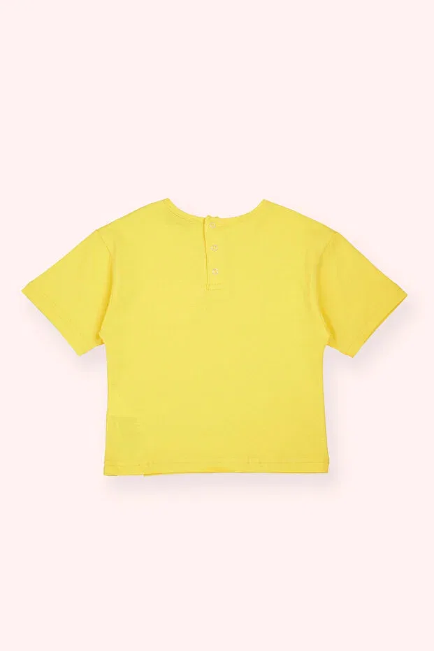Детская футболка для девочек с коротким рукавом Panço, Yellow — фото 3