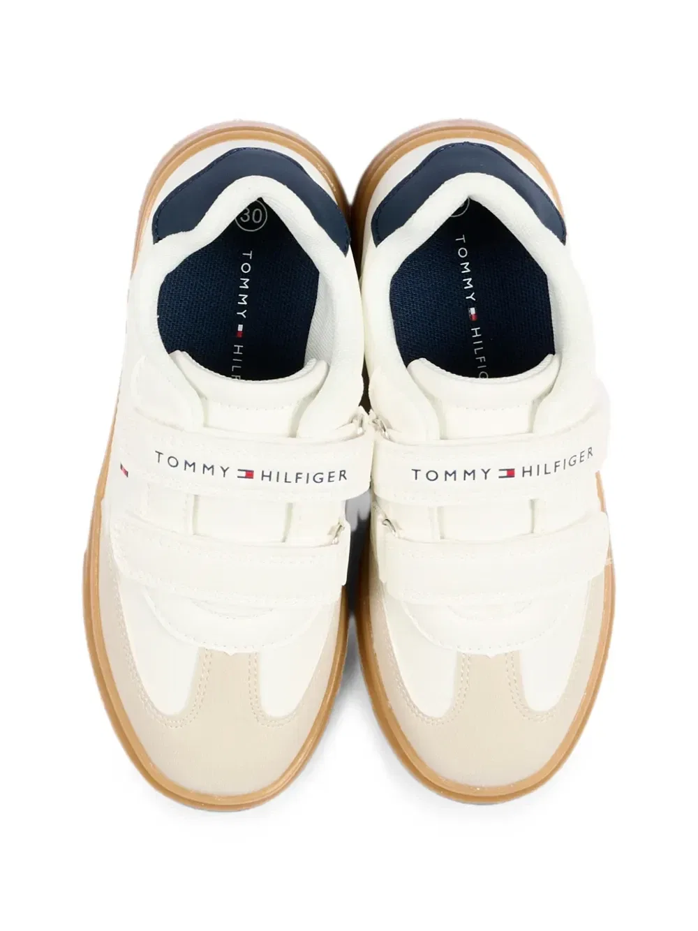 Кроссовки на липучках из кожи Tommy Hilfiger Junior, белый — фото 4