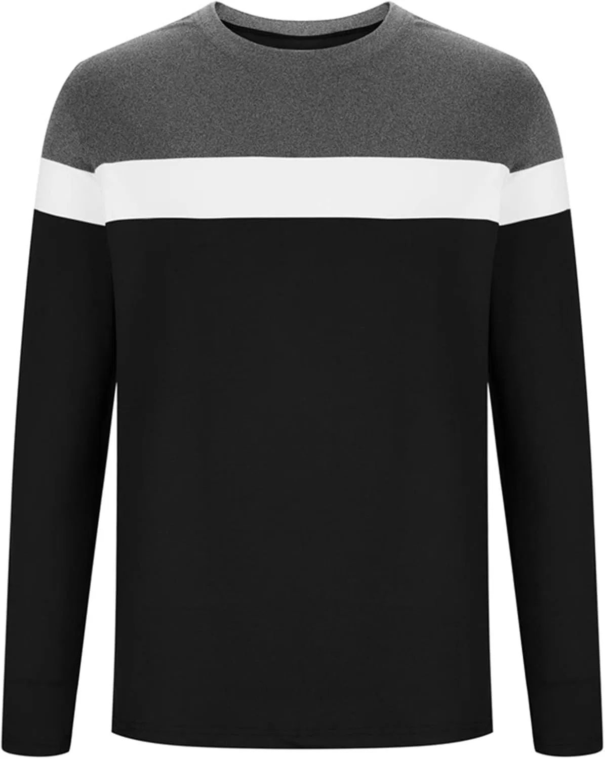 Мужская футболка с полосками Crewneck Cotton Blend Pullover, Dark Gray — фото 3