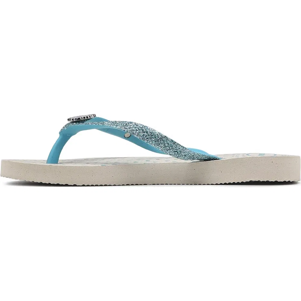 Детские тонкие сандалии-шлепанцы с блестками Havaianas, Blue Glitter — фото 3