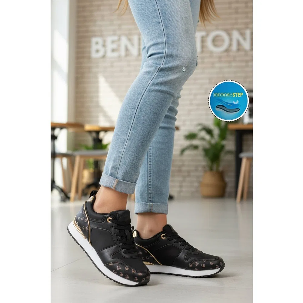 Детские спортивные кроссовки с шнуровкой Siyah-Beyaz Unisex Spor Ayakkabı BNI-12097 G United Colors Of Benetton — фото 3