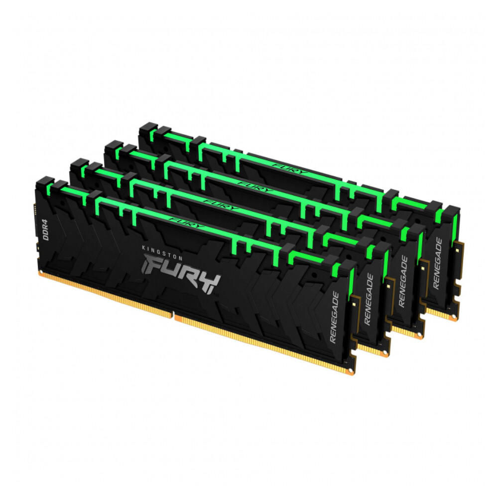 

Оперативная память Kingston Fury Renegade RGB, 128 Гб DDR4 (4x32 Гб), 3200 МГц, KF432C16RBAK4/128, черный