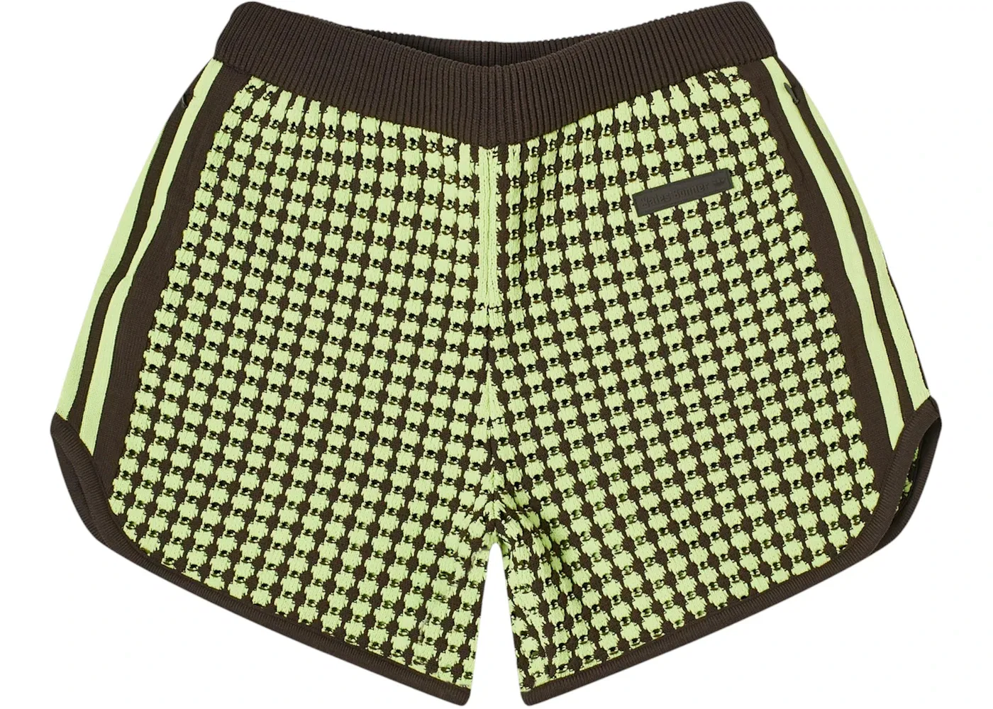 Мужские шорты с вязаным узором Adidas x Wales Bonner, Semi Frozen Yellow/Night Brown
