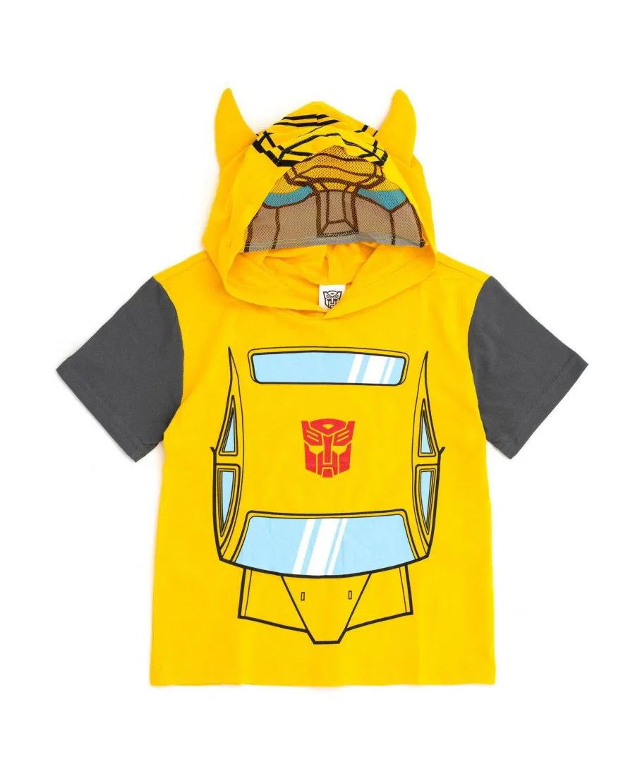 Костюмный худи-футболка с капюшоном и маской Transformers, Bumblebee Yellow