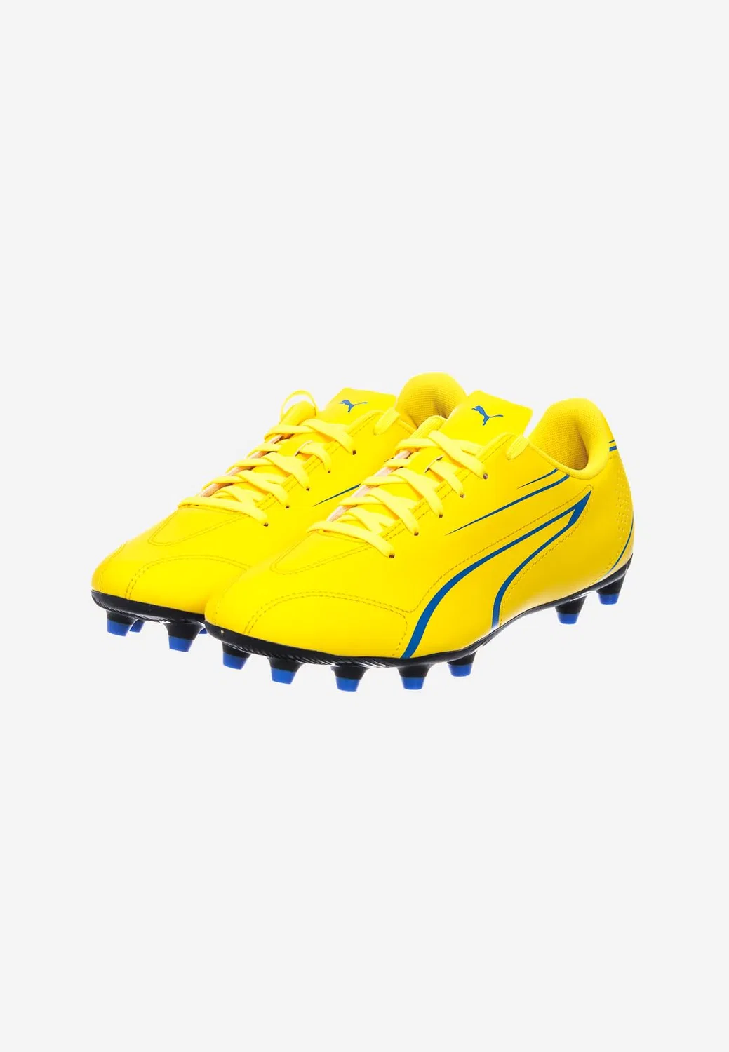 Детские бутсы для мальчиков с шипами PUMA Vitoria Fg/Ag, Yellow Blue — фото 3