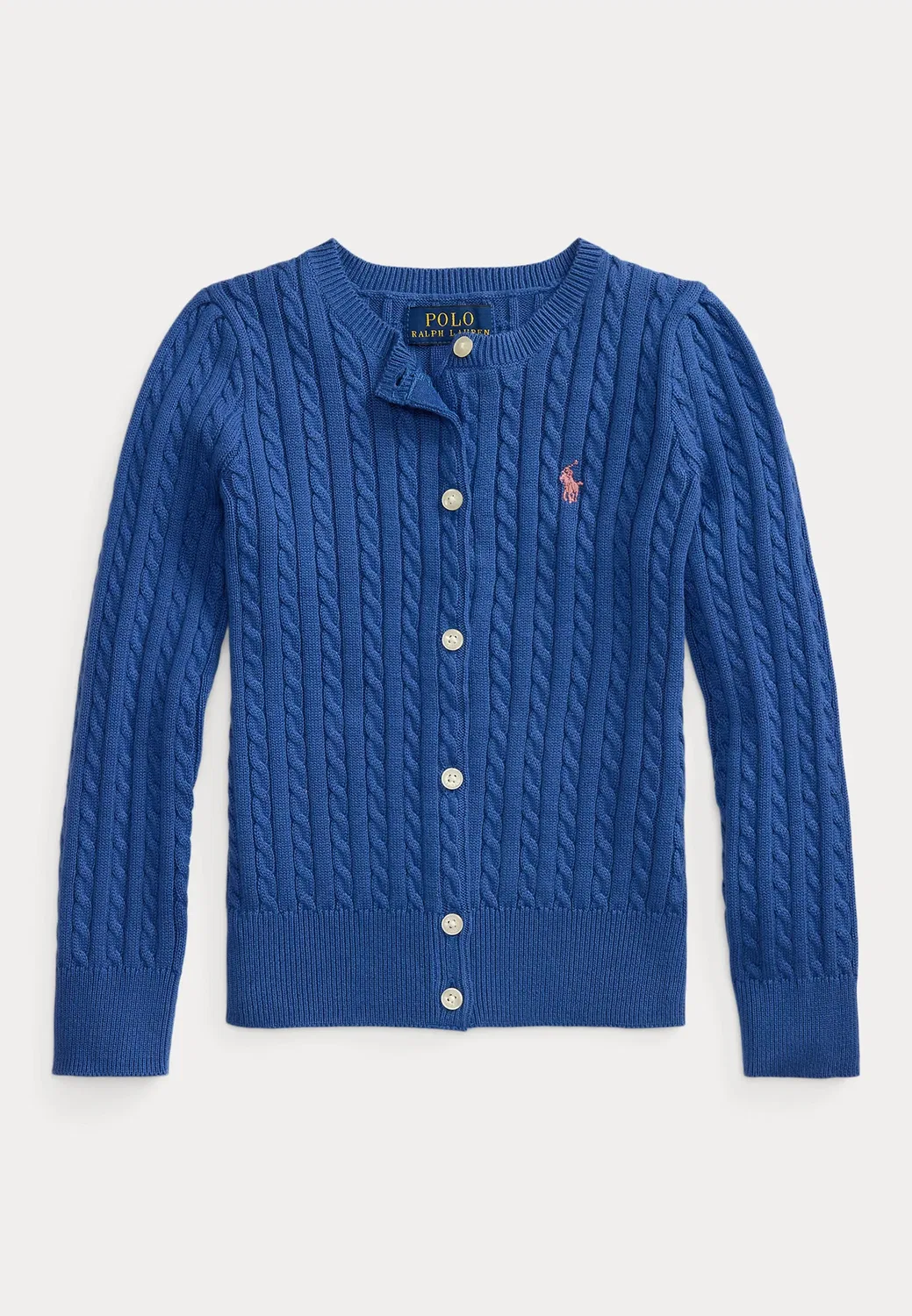 Хлопковый кардиган Mini-Cable, размер 7-14 лет Polo Ralph Lauren, Dusty Azure