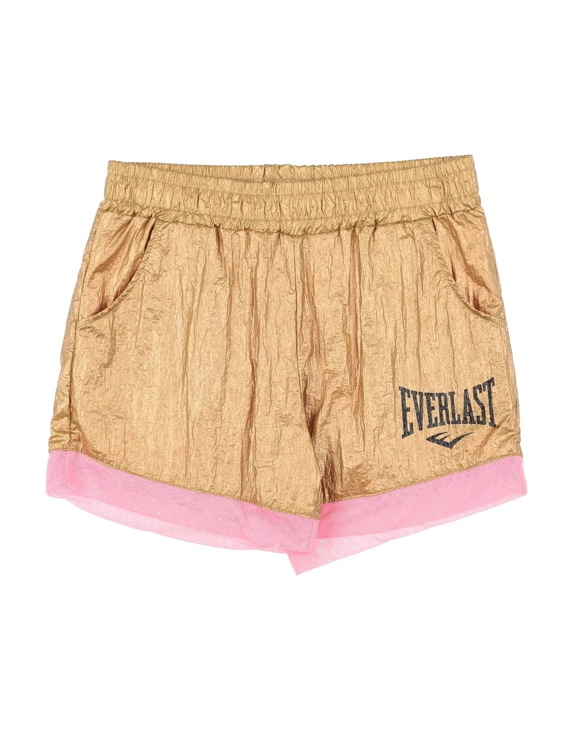 Шорты из техноткани с принтом Everlast, золотой