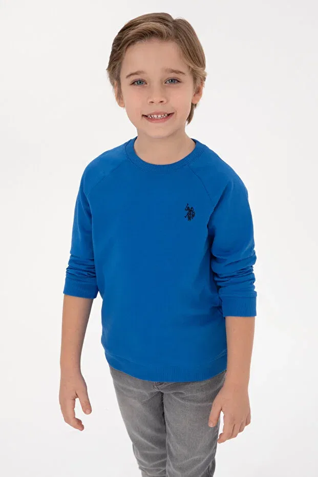 Детские свитшот для мальчиков хлопковый Saks Basic Crew Neck U.S. Polo Assn., Dark Blue