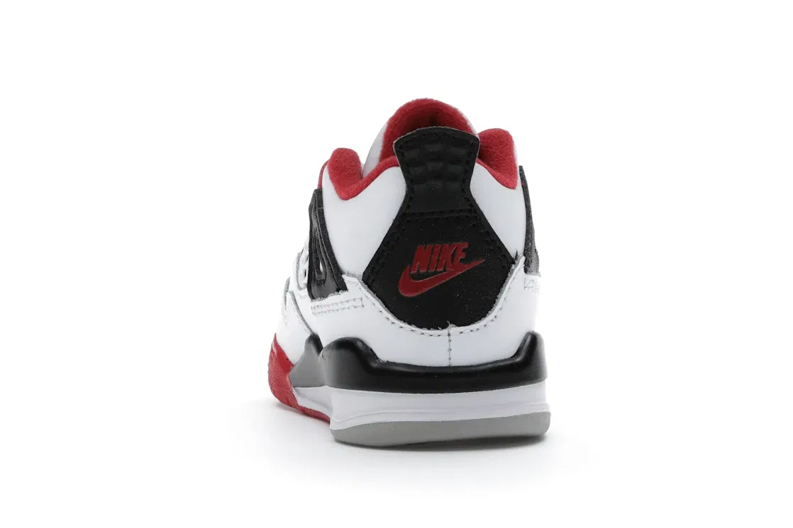 Детские кроссовки Lifestyle Jordan 4 Retro, White/Black-Tech Grey-Fire Red — фото 4
