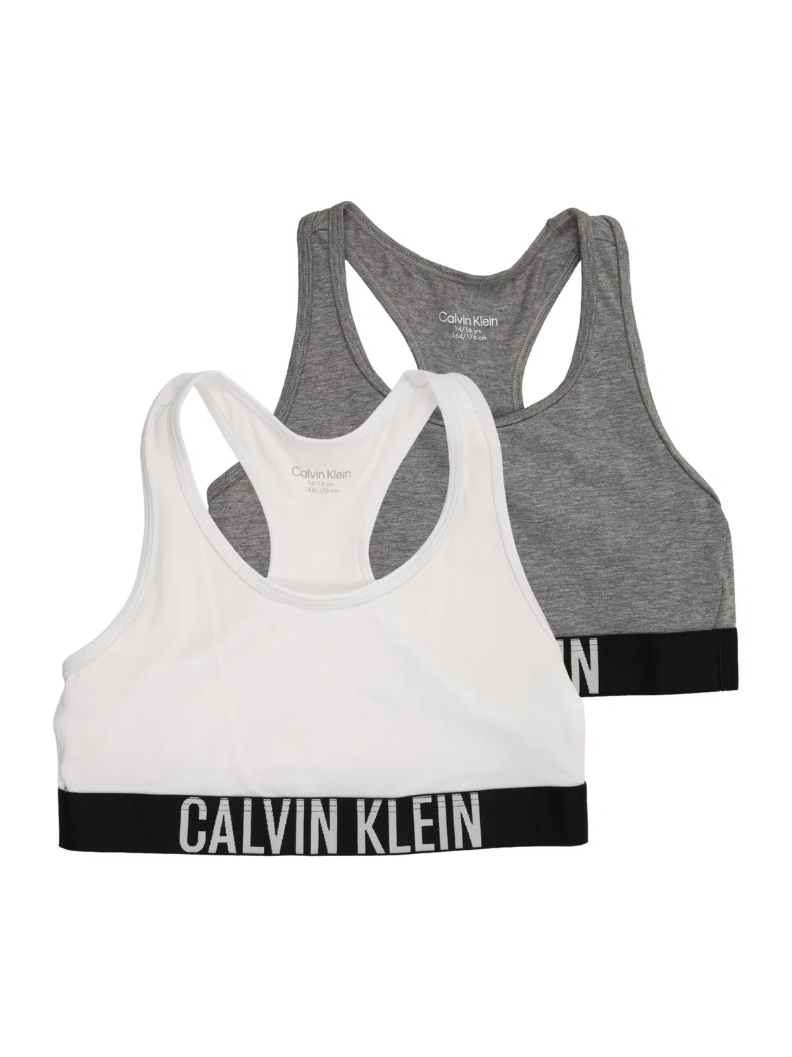 Бюстгальтер-футболка Calvin Klein Underwear Intense Power в серо-белой расцветке