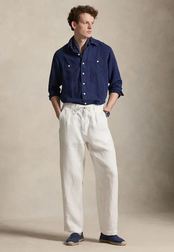 Брюки льняные Lateef Polo Ralph Lauren Ceramic White, белый — фото 2