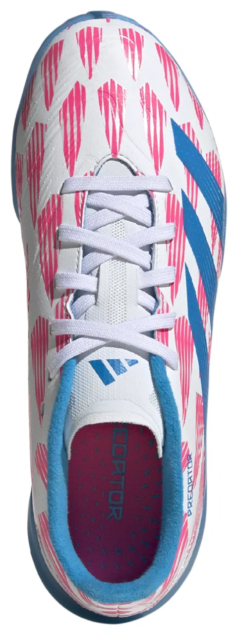 Футбольные бутсы для мальчиков Predator League Turf Adidas, цвет White/Solar Blue/Solar Pink — фото 4