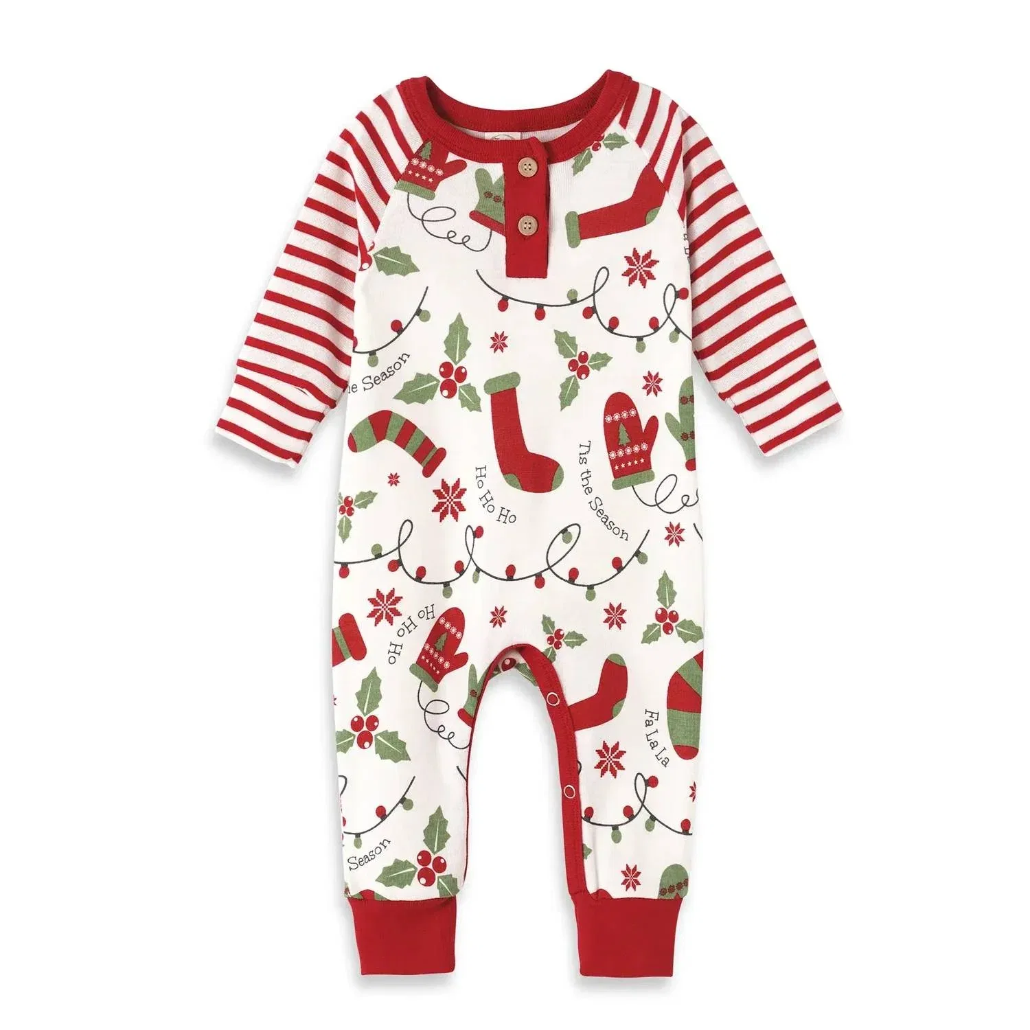 Детский боди-комбинезон с принтом Season Henley Romper Tesa Babe, красный — фото 2