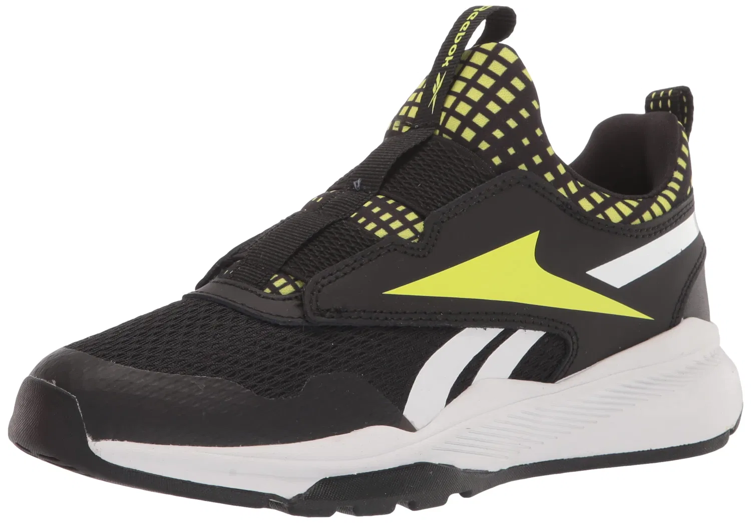 Детские кроссовки для девочек с закрытым носком Reebok Xt Sprinter Slip on Reebok, Black Yellow Solar Acid White
