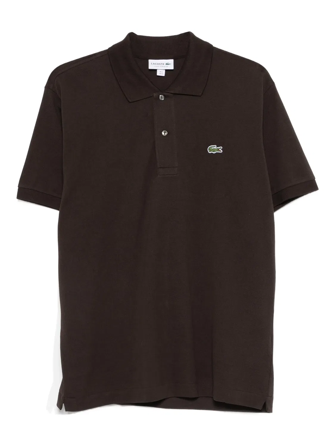 Поло с кнопками и логотипом Lacoste, коричневый