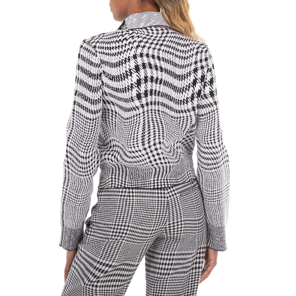 Свитер с принтом Warped Pattern Print Knitted Sweater Burberry, Monochrome Ip Pttn — фото 3
