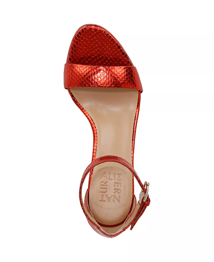 Женские босоножки Vera на устойчивом каблуке с ремешком на щиколотке Naturalizer, оранжевый — фото 4