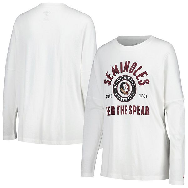 

Женская белая футболка Florida State Seminoles Clothesline с длинным рукавом League Collegiate Wear