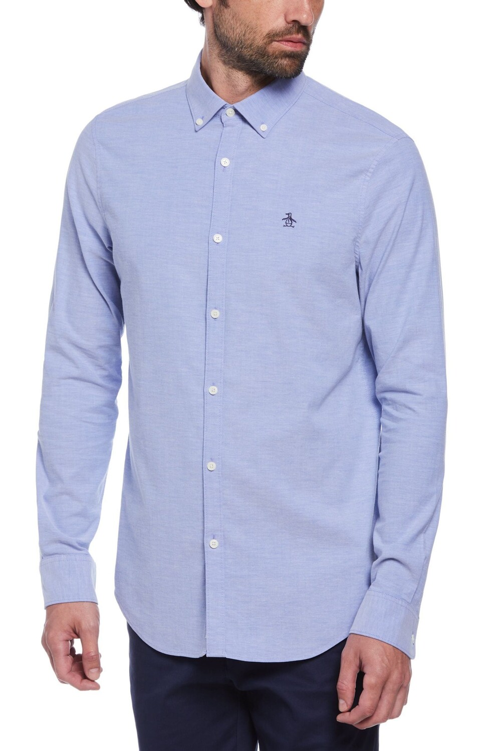 

Рубашка стрейч оксфорд Original Penguin, синий