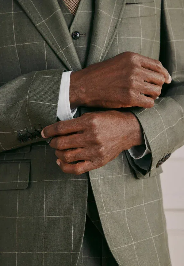 Пиджак Next Regular fit signature tailored fit moons british blazer, зеленый — фото 3