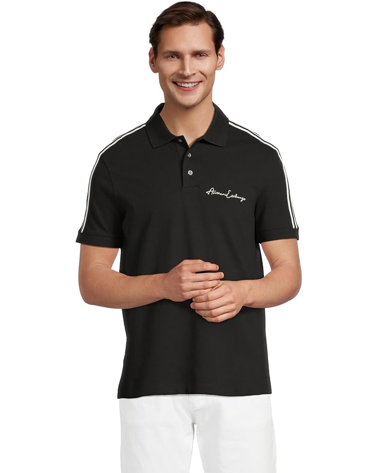 

Рубашка поло Armani Exchange Signature Logo Polo, черный