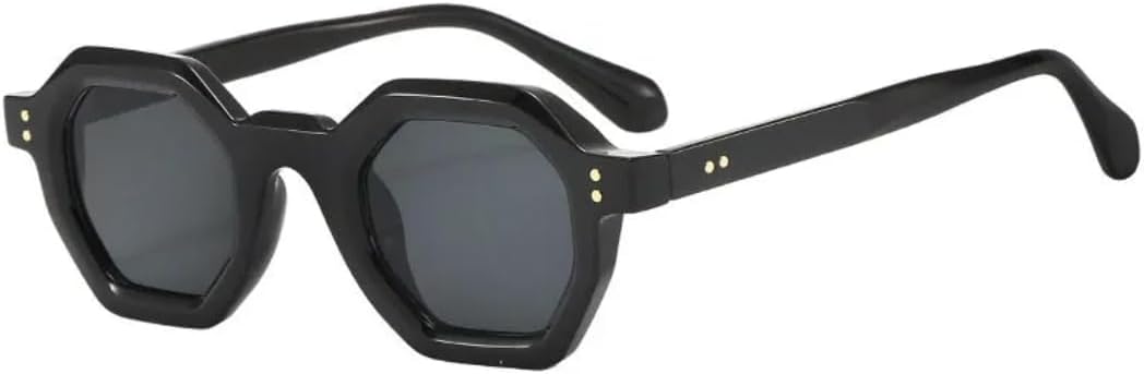 

Солнцезащитные очки с защитой от УФ-излучения UV400 | Круглая панк-оправа большого размера | для женщин и мужчин, для занятий спортом на открытом воздухе и вождения DSVIGF, Black-black