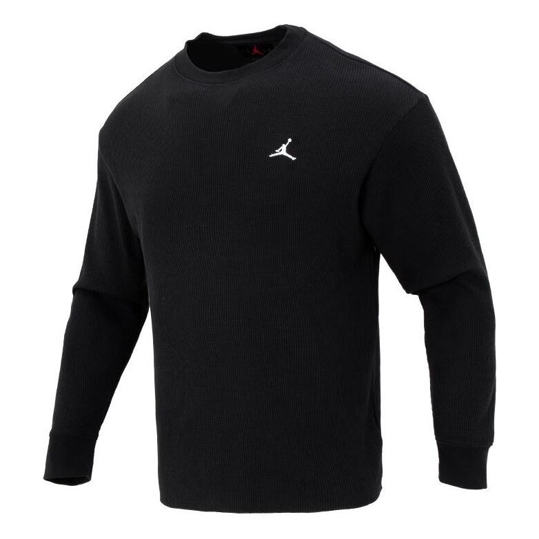 

Спортивный топ Air Jordan Essential Waffle Knit Long Sleeve Top Asia Sizing 'Black' FD7462-010, черный