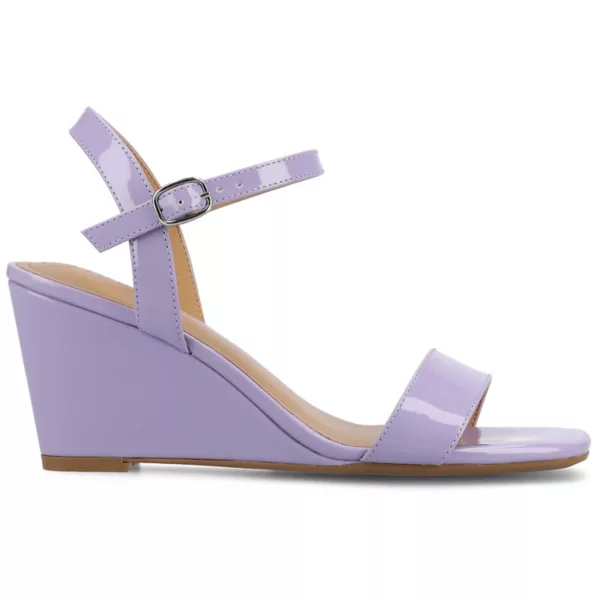 Женские босоножки на платформе Clayr с ремешком на щиколотке Journee, цвет lilac patent — фото 2