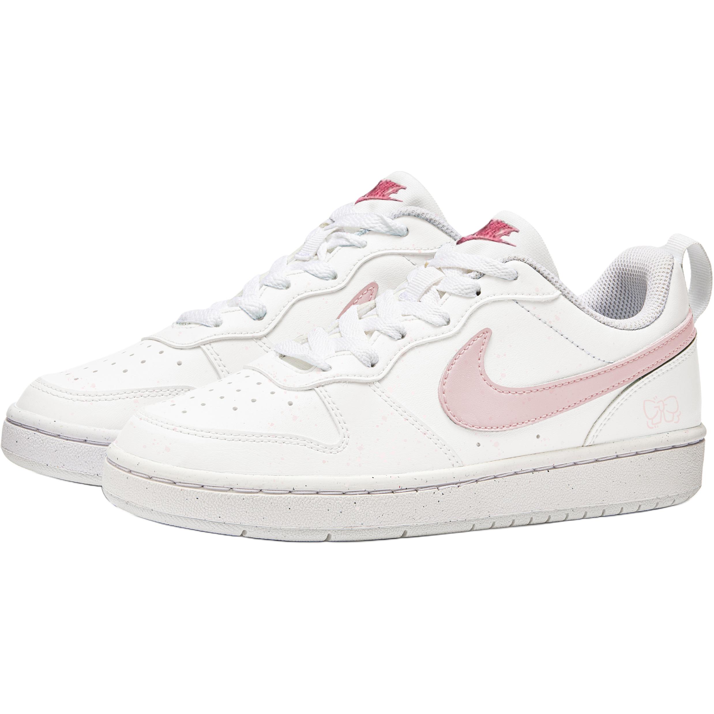 Nike Детские скейтбордистские кроссовки Court Borough Girlish Rhyme с низким верхом, износостойкие, бежево-розовые, для подростков — фото 4