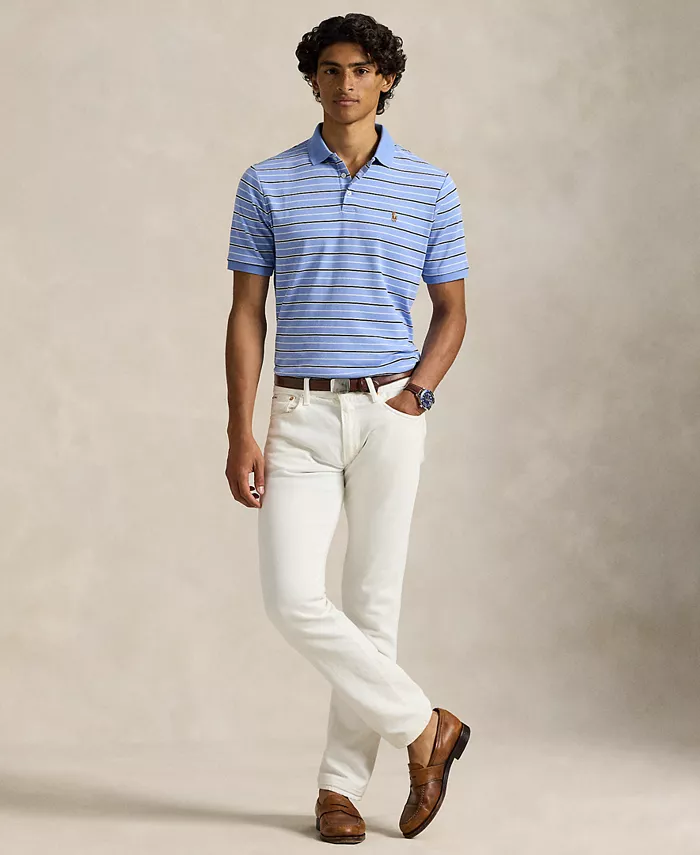 Мужская поло с короткими рукавами в полоску Polo Ralph Lauren, синий — фото 2