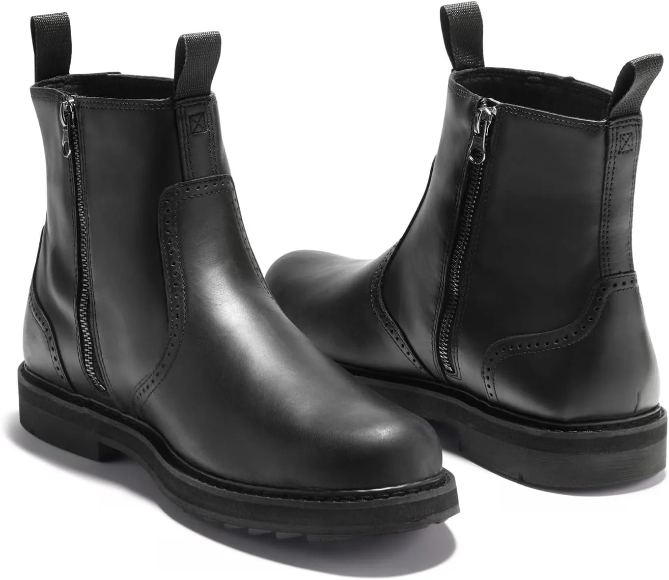 Мужские челси с боковой молнией, классический носок с отделкой, высокие формальные оксфорды, повседневные деловые чукка Generic, черный — фото 2