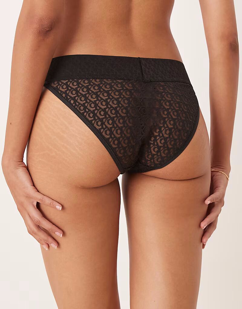 Трусики бикини Calvin Klein Modern Lace с низкой посадкой черного цвета — фото 4