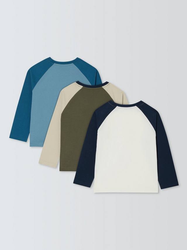 Детские футболки с регланными рукавами John Lewis, Pack of 3, Multi — фото 2