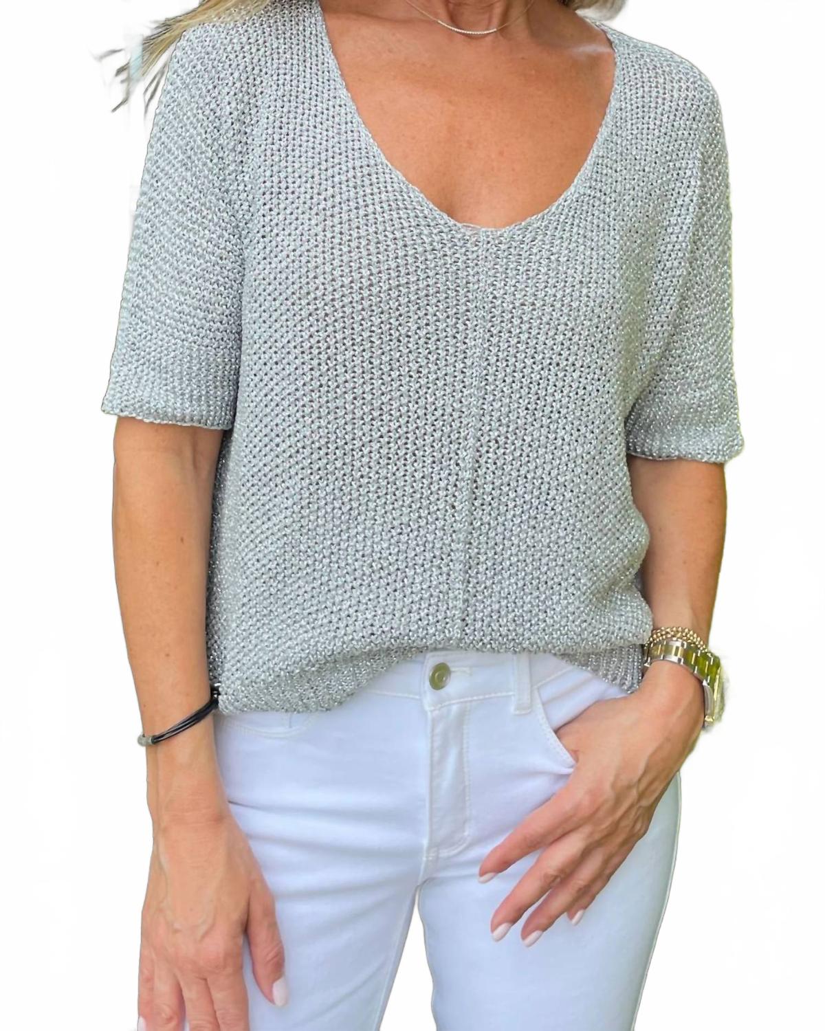 

Brand Bazar Вязаный свитер с металлизированной отделкой, серебристого цвета