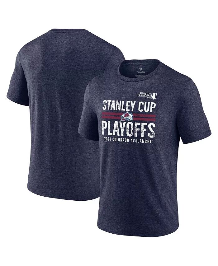 

Футболка мужская темно-синяя Colorado Avalanche 2024 Stanley Cup Playoffs Crossbar Tri-Blend Fanatics