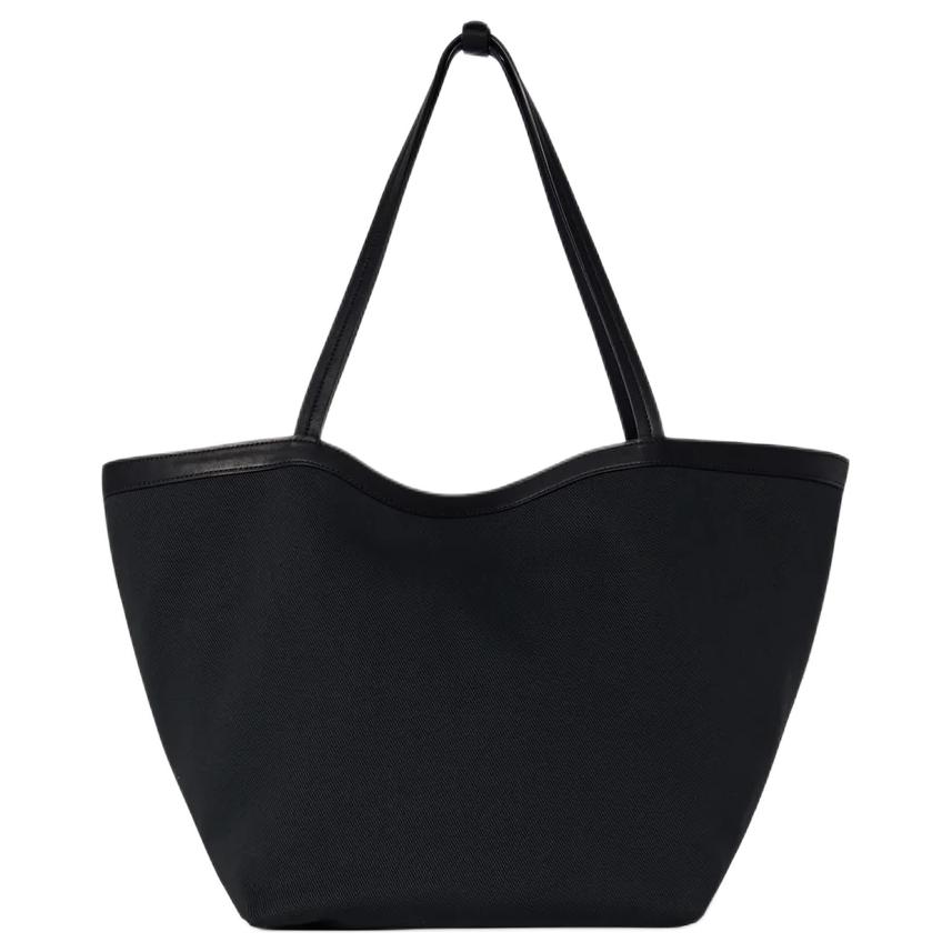 

THE ROW Парковая сумка-шоппер из хлопка, шоппер, женская сумка через плечо черная