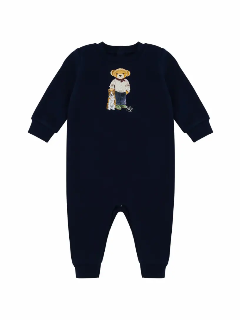 

Хлопковое боди с принтом Ralph Lauren, тёмно-синий