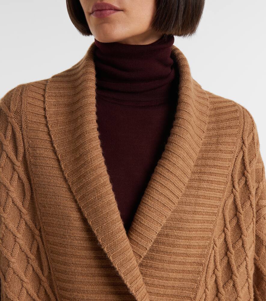 Кардиган Mirca из верблюжьей шерсти с вафельной вязкой Max Mara, Cammello — фото 4