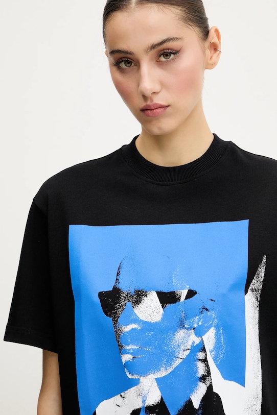 

Хлопковая футболка Karl Lagerfeld Jeans, черный