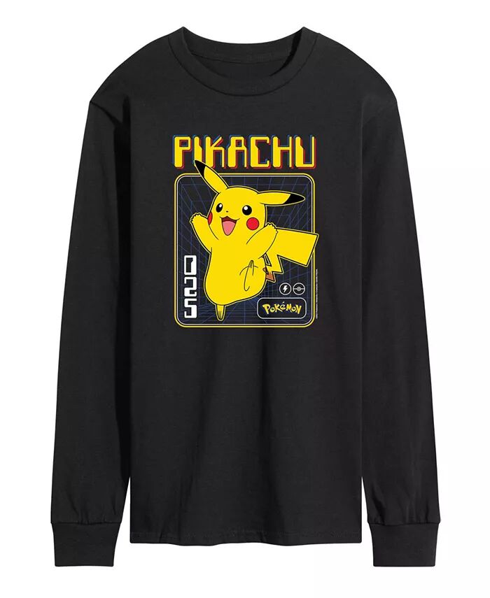 

Мужская футболка с длинным рукавом Pokemon Pikachu AIRWAVES, черный