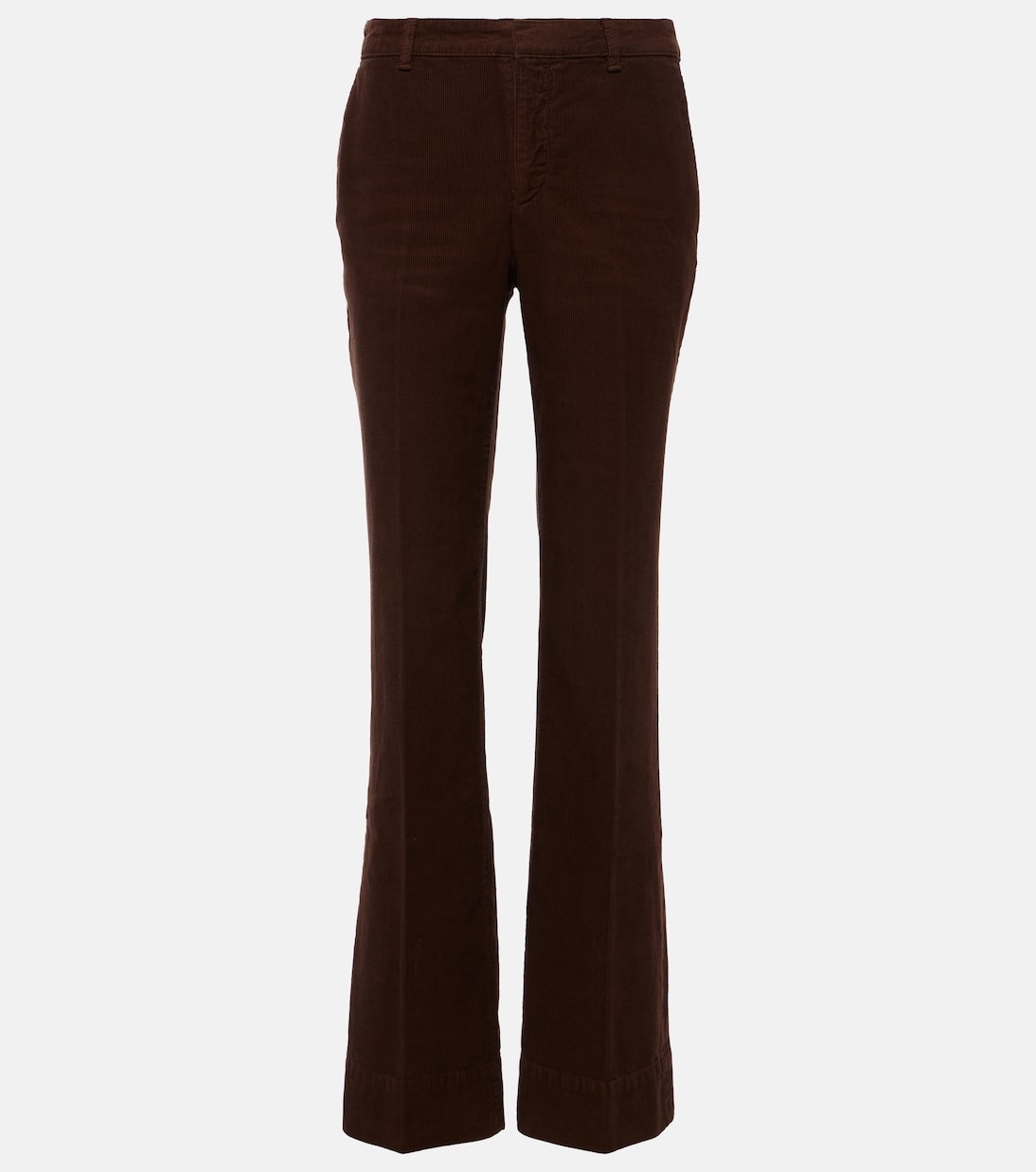

Низкие хлопковые вельветовые брюки-клеш Saint Laurent, Bitter Chocolate