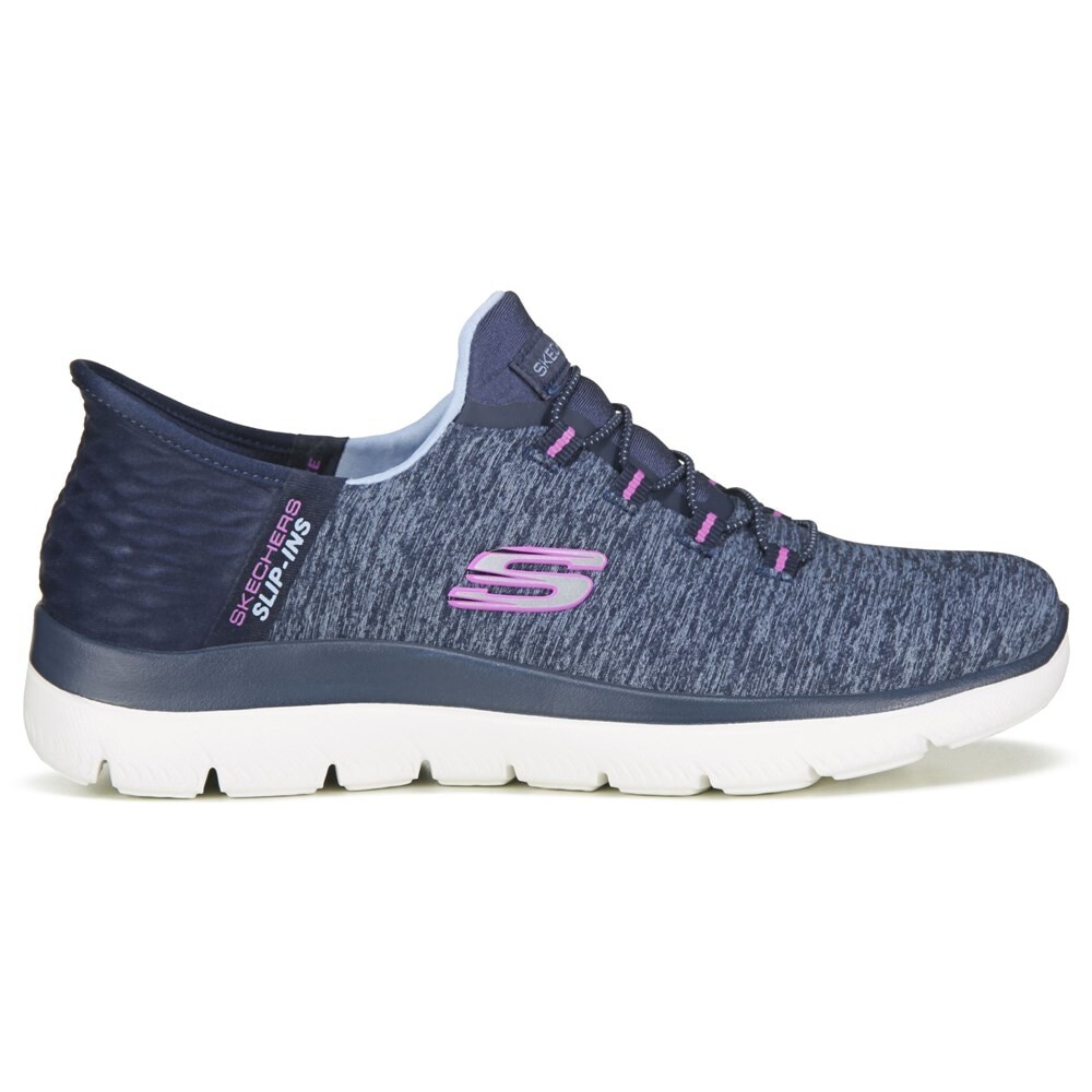 Женские слипоны Summit среднего/широкого размера Skechers, синий — фото 2