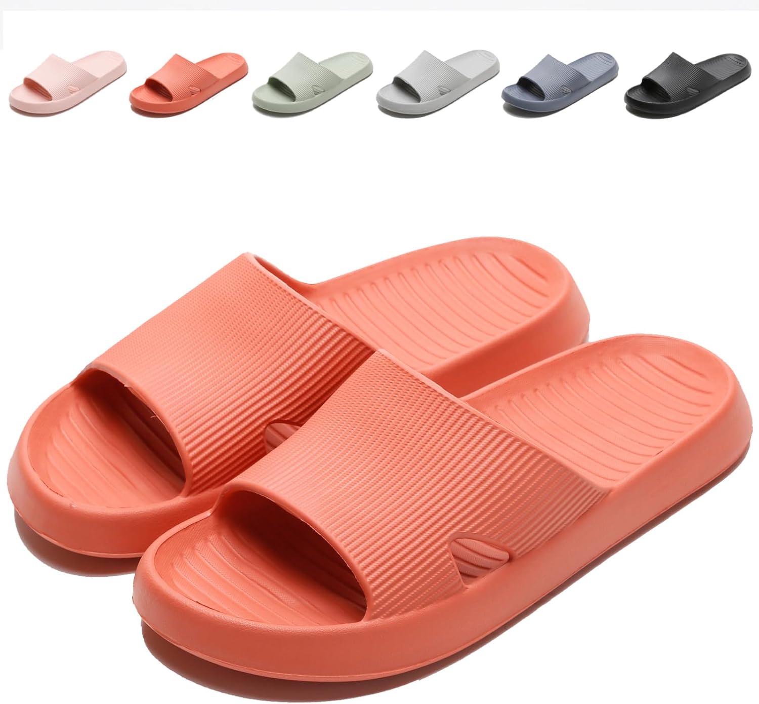 

Шлепанцы Anmerl для душа для мужчин и женщин, мягкие, легкие, быстросохнущие и нескользящие, оранжевый