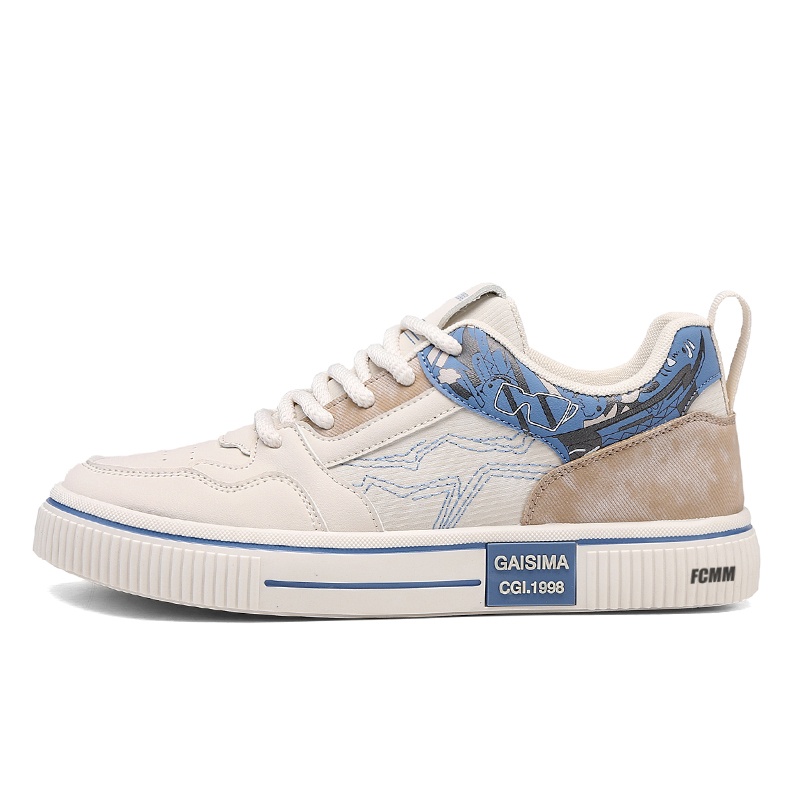 

Низкие противоскользящие кроссовки для скейтбординга Coverage, мужские FCMM, Beige Blue