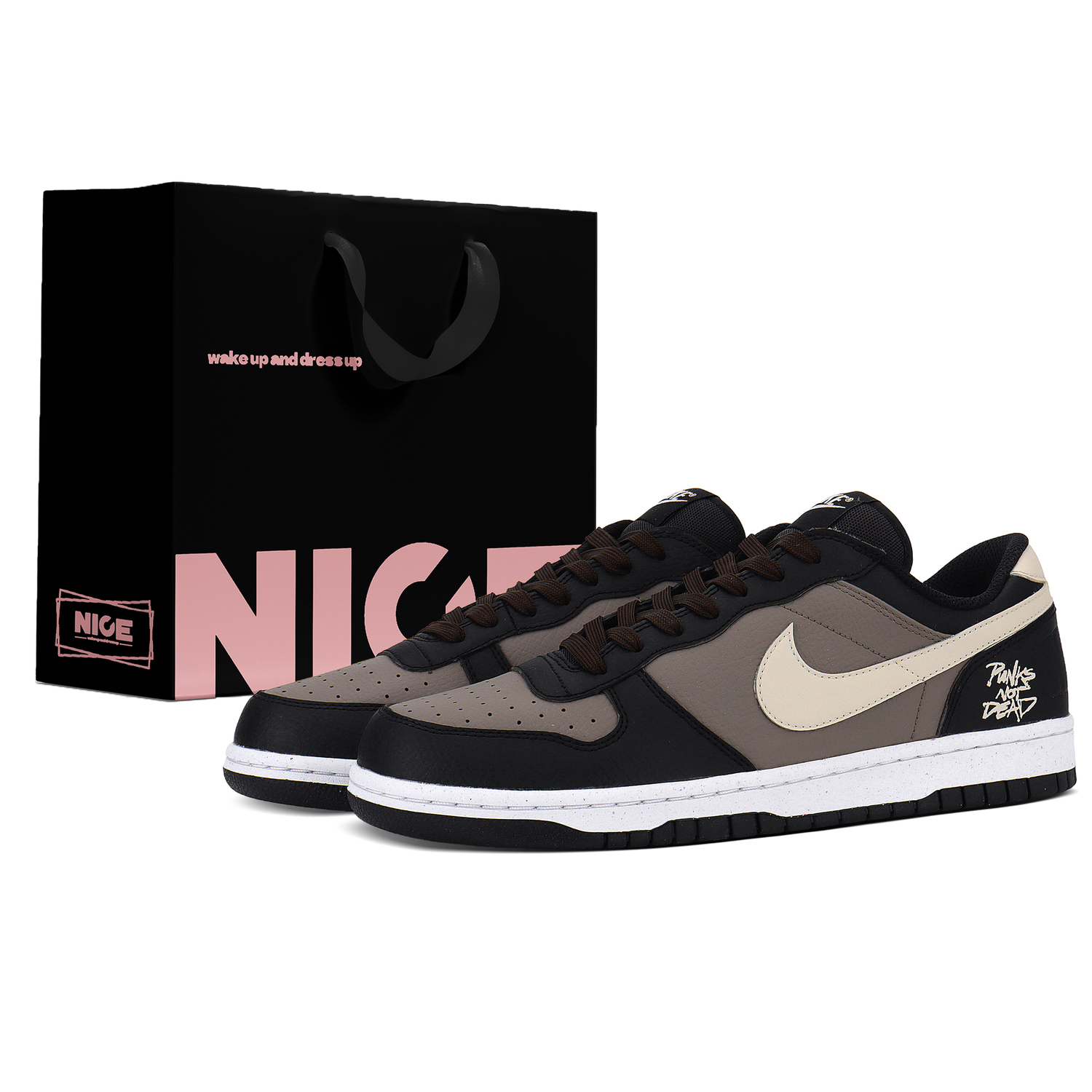 

Nike Большие устойчивые к истиранию и скольжению низкие кроссовки для скейтбординга мужские черно-коричневые