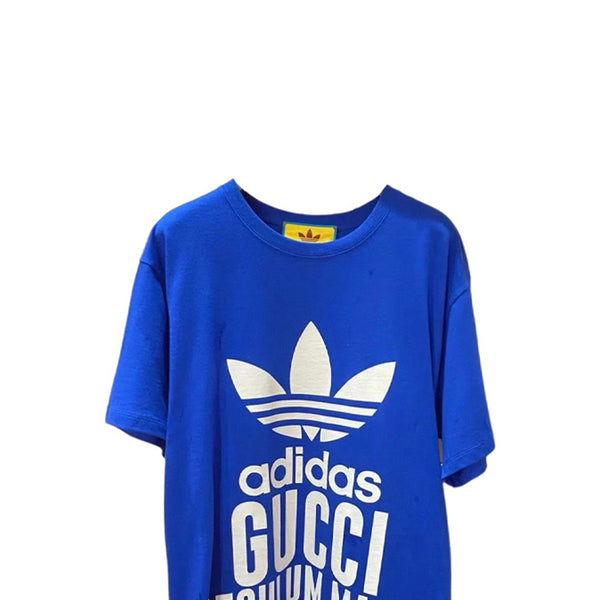 Футболка x adidas oversized cotton jersey short sleeve t-shirt 'blue' Gucci, синий — фото 2