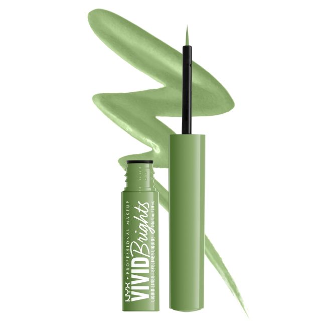 Яркая жидкая подводка для глаз с ручкой NYX Professional Makeup, цвет ghosted green, 2 мл — фото 2
