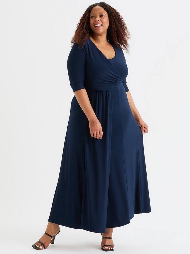 

Простое макси-платье с рюшами Scarlett & Jo, цвет Solid Navy